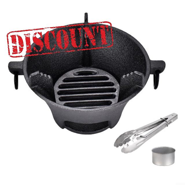 Cast Iron Charcoal Stove with Thickened Base for Even Heat