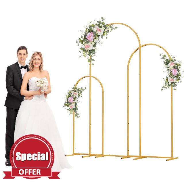 3 Pcs Metal Arch Backdrop Stand
