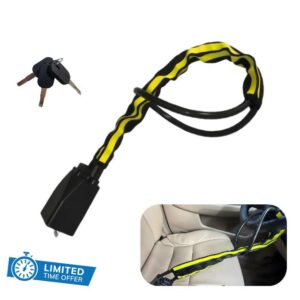 Steering Wheel Lock with Seat Belt Lock – Double Anti-Theft