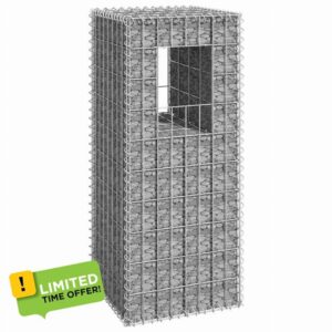 Gabion Column 40 x 40 x 100 cm Iron Wall Wire Basket Stone Gabion Wall Gabion Basket for Landscape