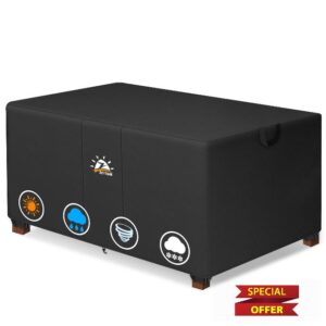 Zettum Garden Table Covers Waterproof Heavy Duty Coffee Tables Covers Rectangular Outdoor Tables and Chairs Cover for Side tables Provide All-Weather Protection 600D Outdoor Table Cover