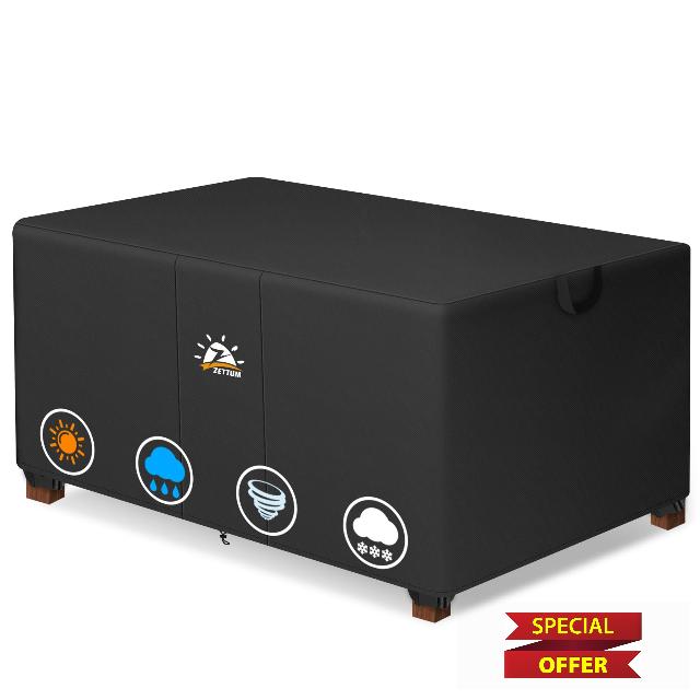 Zettum Garden Table Covers Waterproof Heavy Duty Coffee Tables Covers Rectangular Outdoor Tables and Chairs Cover for Side tables Provide All-Weather Protection 600D Outdoor Table Cover