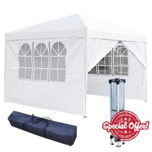3x3m Pop Up Gazebo with 4 Removable Sidewalls