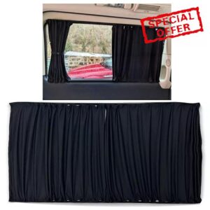 Universal Blackout Side Window Barn Blinds Curtain Fitting Kit with Straight Rails for Camper Vans