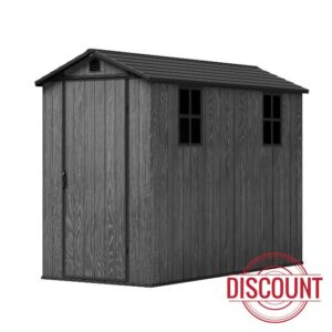 4x8ft Outdoor Storage Shed with Floor & 2 Windows
