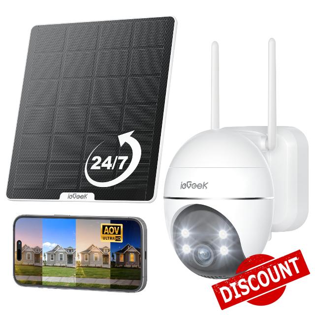 ieGeek AOV 24/7 Recording Solar Security Camera Outdoor Wireless