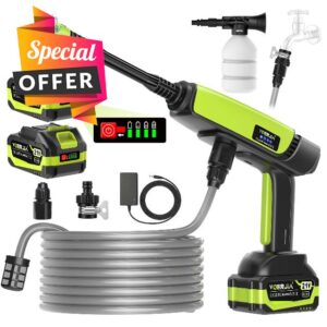 21V Cordless Pressure Washer with LED Battery Display