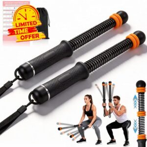 Upgrade Portable Ropeless Battle Ropes - Adjustable Weights Cordless Battle Ropes for Home Gym with Training Poster - Battle Rope Sticks Exercise Equipment for Low-Impact Workout