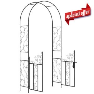 Outsunny Outdoor Garden Arch with Double Gates