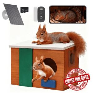 Squirrel House with with Camera Solar Powered- Squirrel Houses for Outside Nesting