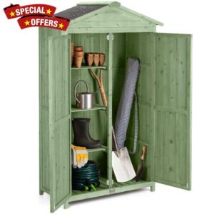 Christow Small Double Door Garden Shed – Sage Green