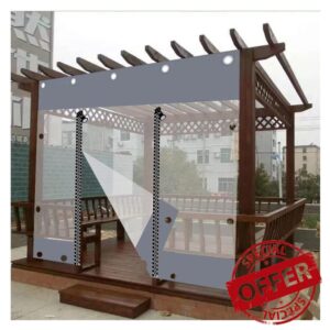 Outdoor Clear Curtains With Grommets Tarpaulin Side Panels Waterproof Clear Workshop Curtain for Garden Plant Furniture(2.2x4.6m/7.2x15.1ft)