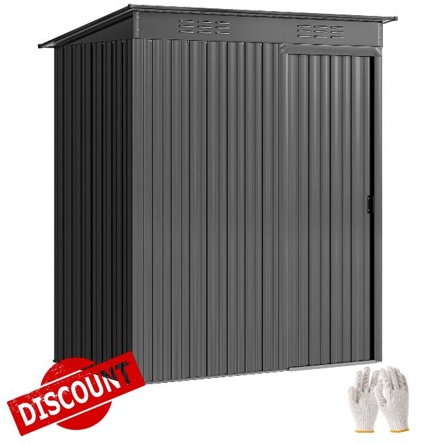 Outsunny 5 x 3.5ft Metal Garden Storage Shed with Effortless Assembly and 2 Pairs of Gloves