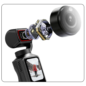 Text reads 'Built-in WiFi Hotspot' with demonstration of mobile app interface on smartphone screens showing camera connection functionality.