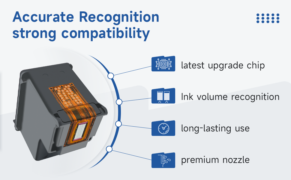Text reads 'Printer compatibility' and 'Prima Series:' followed by multiple printer model numbers. Technical diagram showing printer cartridge compatibility chart with icons.