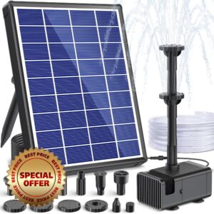 POPOSOAP Solar Fountain Pump for Bird Bath
