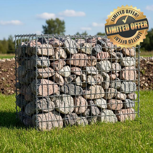 Actiasgear Heavy Duty Galfan Coated Gabion Baskets – Retaining Wall & Garden Wire Stone Cages – Easy Assembly with Helical – Multiple Options Available (100cm x 90cm x 30cm)