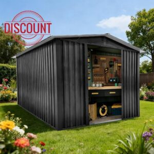 NEW Outdoor Storage Shed Garden Utility Tool Storage House Backyard Lawn with Sliding Door