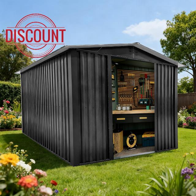 NEW Outdoor Storage Shed Garden Utility Tool Storage House Backyard Lawn with Sliding Door