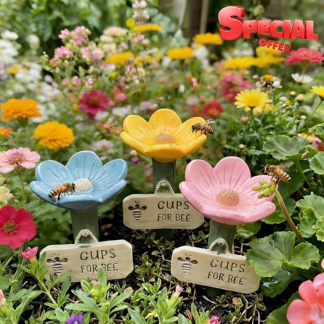 Flower-Shaped Bee Watering Station