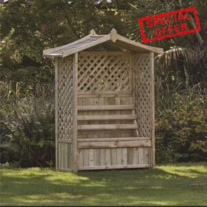 Woodshaw Tansley Wooden Garden Arbour – Outdoor Bench Seat with Storage