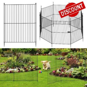 Decorative Metal Garden Fence 4 Panels + 1 Gate