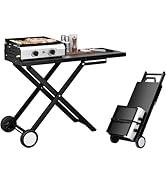 Outopee 4 Burner Foldable Propane Gas Barbecue Grill, Portable Gas BBQ with Side Table, Grease Tr...