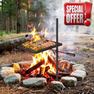 Heavy Duty 360° Swivel Campfire Grill for Fire Pit