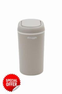 Shnuggle Eco-Touch Nappy Bin (Diaper Pail) | Eco-Friendly Nappy Disposal System | No Costly Refills – Use Any Bag | Dual-Seal Odour Lock | Easy-Clean