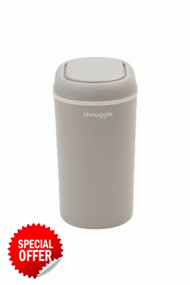 Shnuggle Eco-Touch Nappy Bin (Diaper Pail) | Eco-Friendly Nappy Disposal System | No Costly Refills – Use Any Bag | Dual-Seal Odour Lock | Easy-Clean