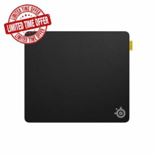 SteelSeries QcK L Performance Control Gaming Mousepad - Extra density for a smooth glide - Low-profile edge stitching - Non-slip neoprene rubber base - 490 x 420 mm size - FPS