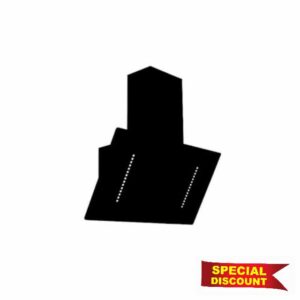 Cookology Essentials AEHRUN70BK 70cm Angled Glass Cooker Hood - Black - 3 Speeds