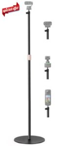 160cm Webcam-Floor-Stand Holder compatible with insta360 Link-2/Link 2C/Link PTZ 4K Webcams and X4 X3 X2 Action Cameras