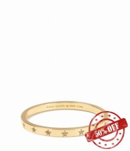 Kate Spade New York Set In Stone Star Hinged Bangle (Clear/Gold.)