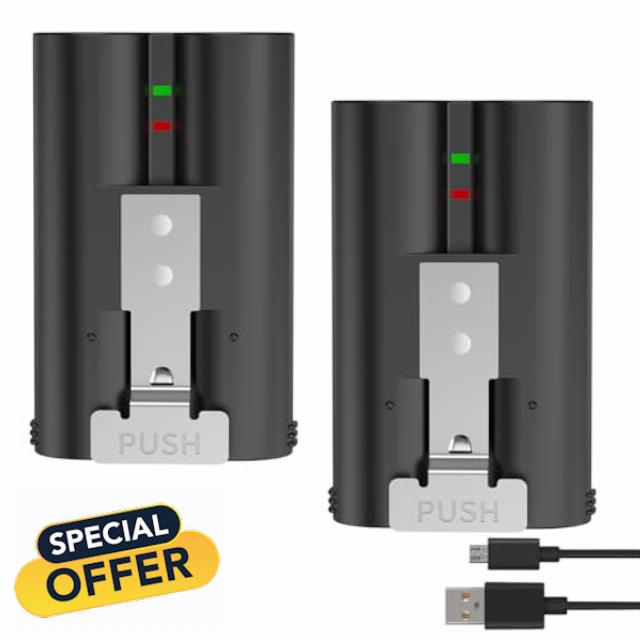 2 Pack 3.65V 6500mAh Li-ion Rechargeable Battery Replacement for Ring Video Doorbell 2/3/3+/4
