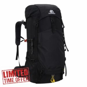 60L Hiking Backpack Waterproof Rucksack Large Camping Bag with Rain Cover for Men Women Lightweight Back Pack for Trekking Walking Cycling Climbing Travelling Outdoor Sports