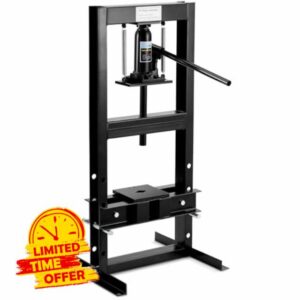 6 Ton H-Frame Hydraulic Shop Press – Heavy Duty Adjustable Height Floor & Bench Press with Press Plates – Straightening
