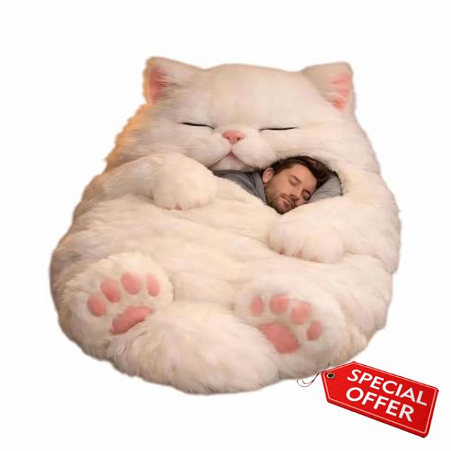 Cat Shaped Plush Sleeping Bag for Humans