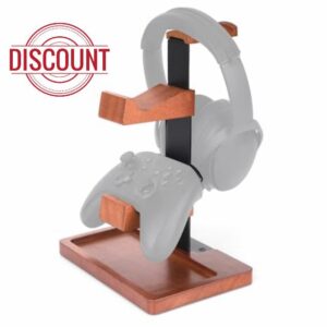 Solid Wood Game Controller Stand & Headphone Holder