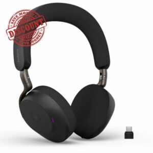 Jabra Evolve3 75 On-Ear Wireless Bluetooth Headset with Microphone for Work