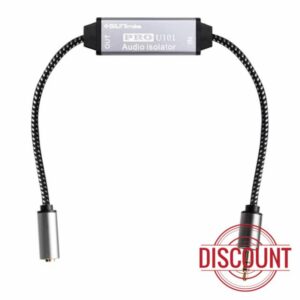 Pro AUX Noise Filter Durable Aluminum Alloy Case with Nylon Braided Male&Female Cords Ground Loop Hum/Buzzing Noise Isolator for Car and Home Audio Playing Systems (SIM-Pro AUX-01A)
