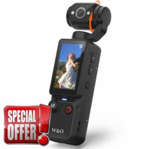 W & O Portable 2.5K Vlogging Camera with 180° Rotating Lens