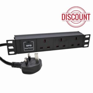 kenable 10 Inch PDU Power Strip 3 Way UK Sockets Surge Protected 1.8m Cable for Small Data Cabinet SOHO Network Rack 13A 250V