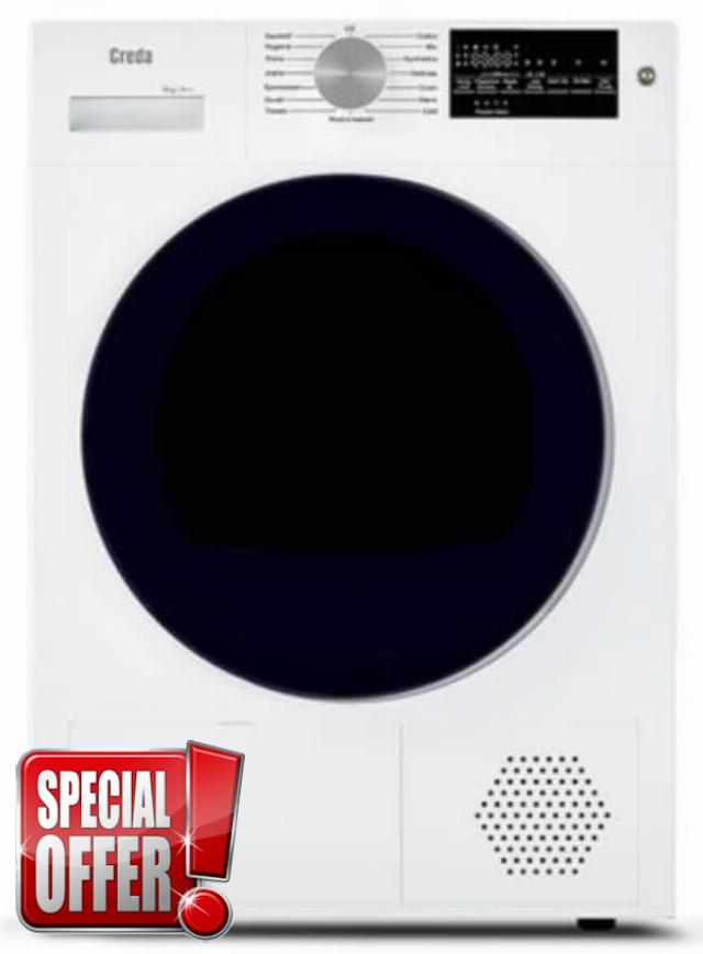 Creda CRDHP9W 9KG Load Capacity A++ - White - Sensor Dry - 15 Programmes - Quick40'- Delay Timer - Heat Pump Dry Condenser Freestanding Tumble Dryer - Height x Width x Depth (cm) 86x60x66           [Energy Class A]