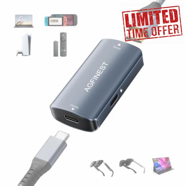 HDMI to USB C Adapter for AR Glasses - 4K@60Hz HDMI Source to USB-C Display Converter