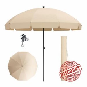 PHI VILLA Sun Umbrella with Cover & Clamp