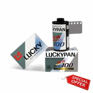 LUCKYPAN 3-Pack - 35mm Black White Film ISO 100 Classic Grain Traditional Look Everyday Use