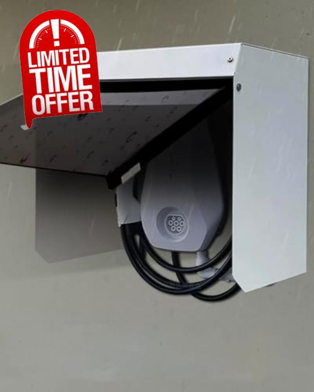 Outdoor EV Charger Enclosure Wall Box - Electric Charging Accessory Protector Cover for Safe Charging