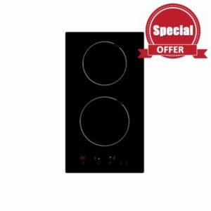 Cookology Essentials AEIHDOM30 Induction Hob 30cm Domino - Electric Hob with 2 Zones - Touch Control - 9 Power Levels - Timer - Residual Heat Indicators - Child Safety Lock - UK Plug Fitted - Black