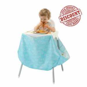HiCatcher Universal Food Catcher for High Chairs - 4-Leg High Chair Compatible (Blue)